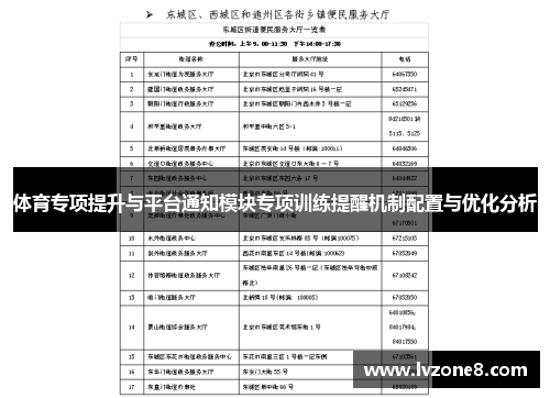 体育专项提升与平台通知模块专项训练提醒机制配置与优化分析
